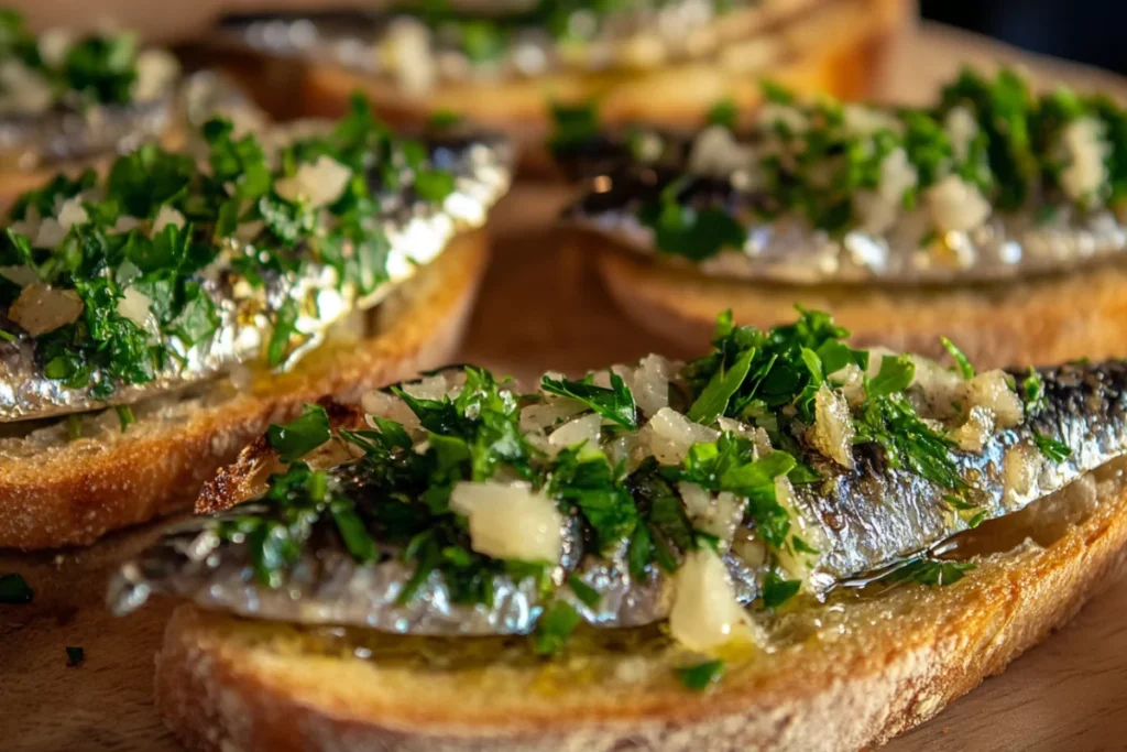 Tartine de Sardines à l'Ail et au Persil