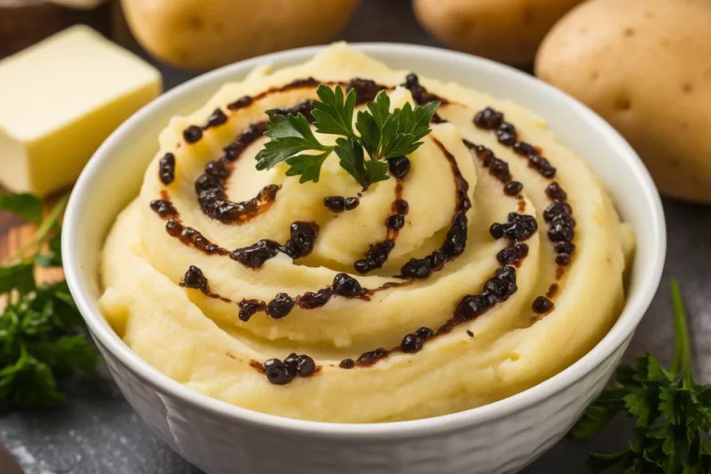 Purée d’ail noir et pommes de terre