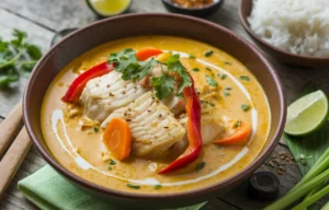 Mijoté de Poisson Curry et Lait de Coco