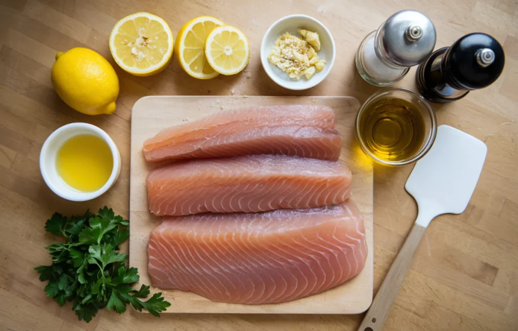 Ingrédients et ustensiles nécessaires pour Mahi Mahi