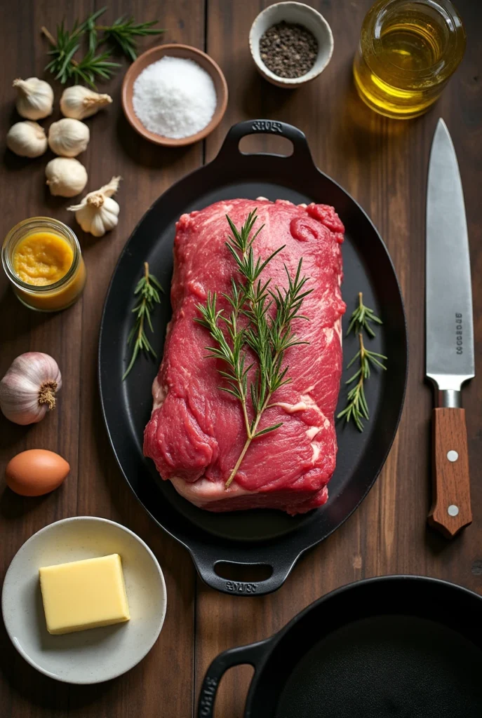 Ingrédients pour un Roti de boeuf au four